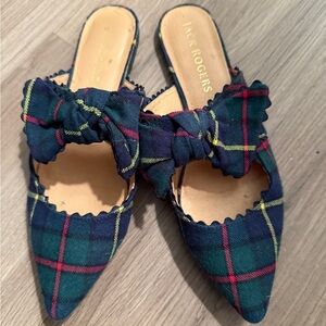 Jack Rogers Tartan Bow Mules